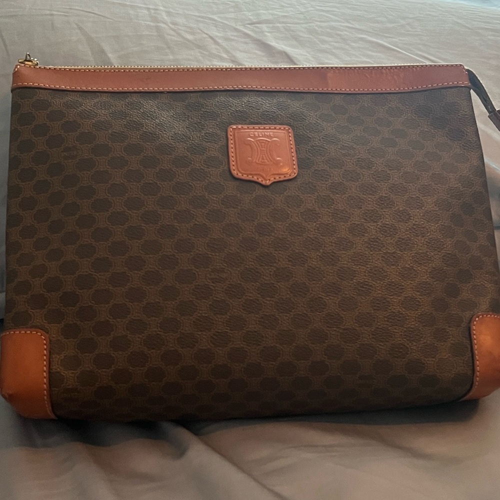 Celine Elegant Brown Leather womens  Bag
